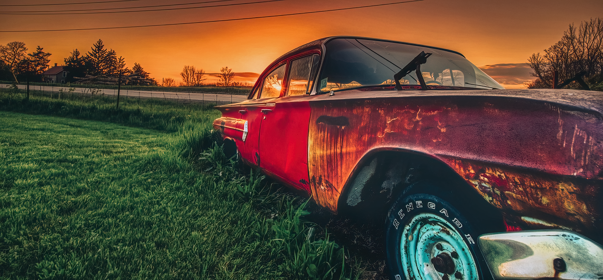 Sunset in the Backseat